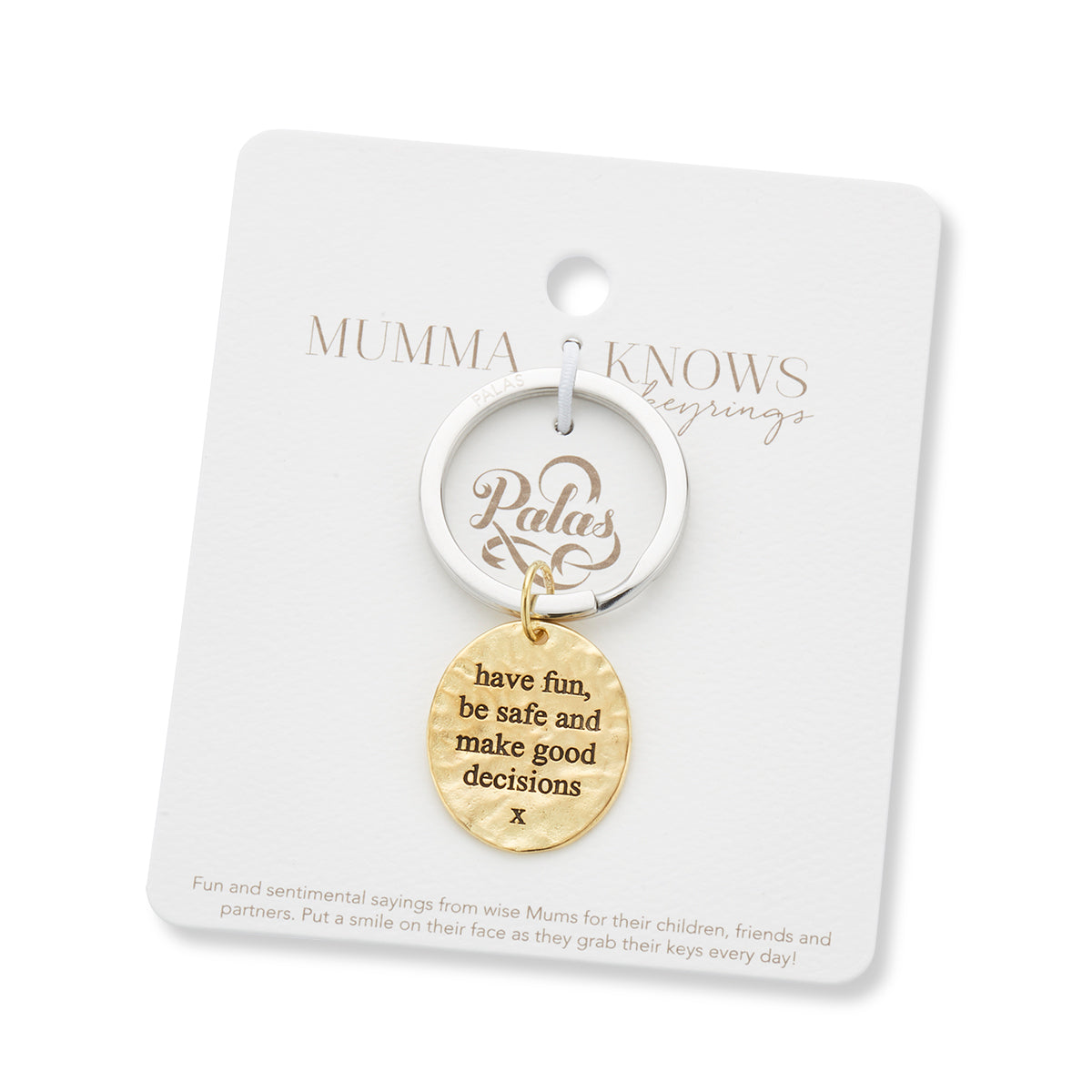 'Good decisions' charm keyring