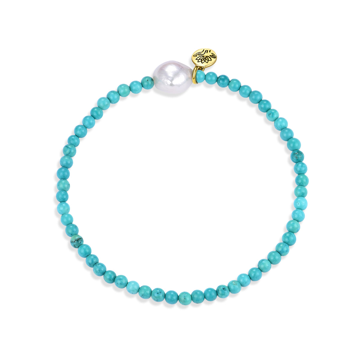 Turquoise Howlite 'calm' luna pearl bracelet