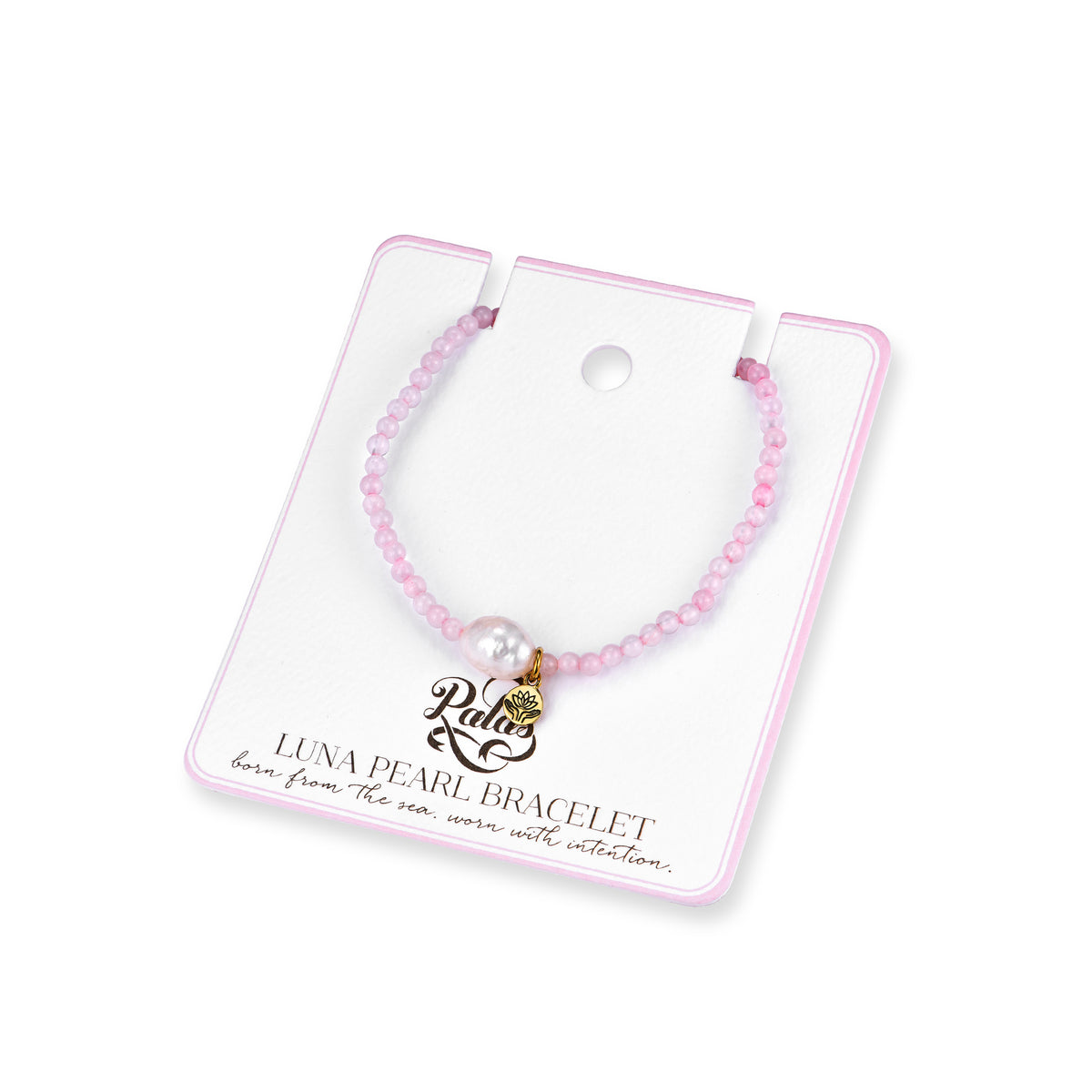 Rose Quartz 'love' luna pearl bracelet