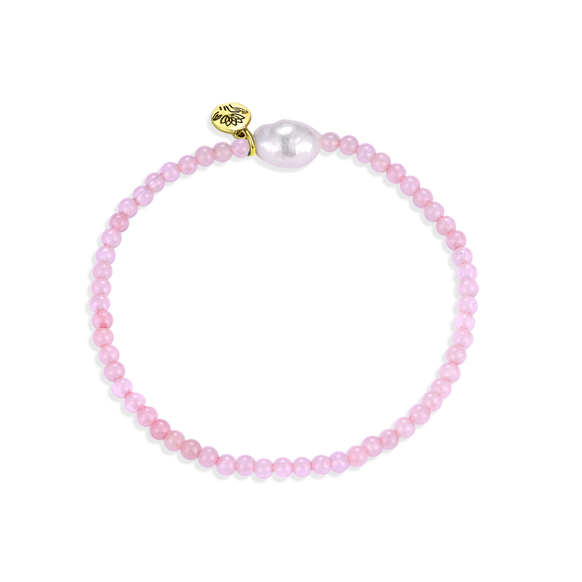 Rose Quartz 'love' luna pearl bracelet