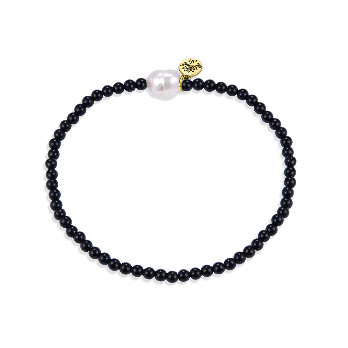 Black Onyx 'energy' luna pearl bracelet