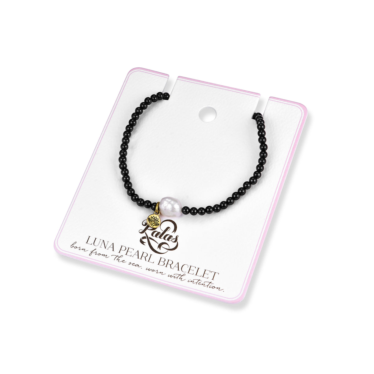 Black Onyx 'energy' luna pearl bracelet