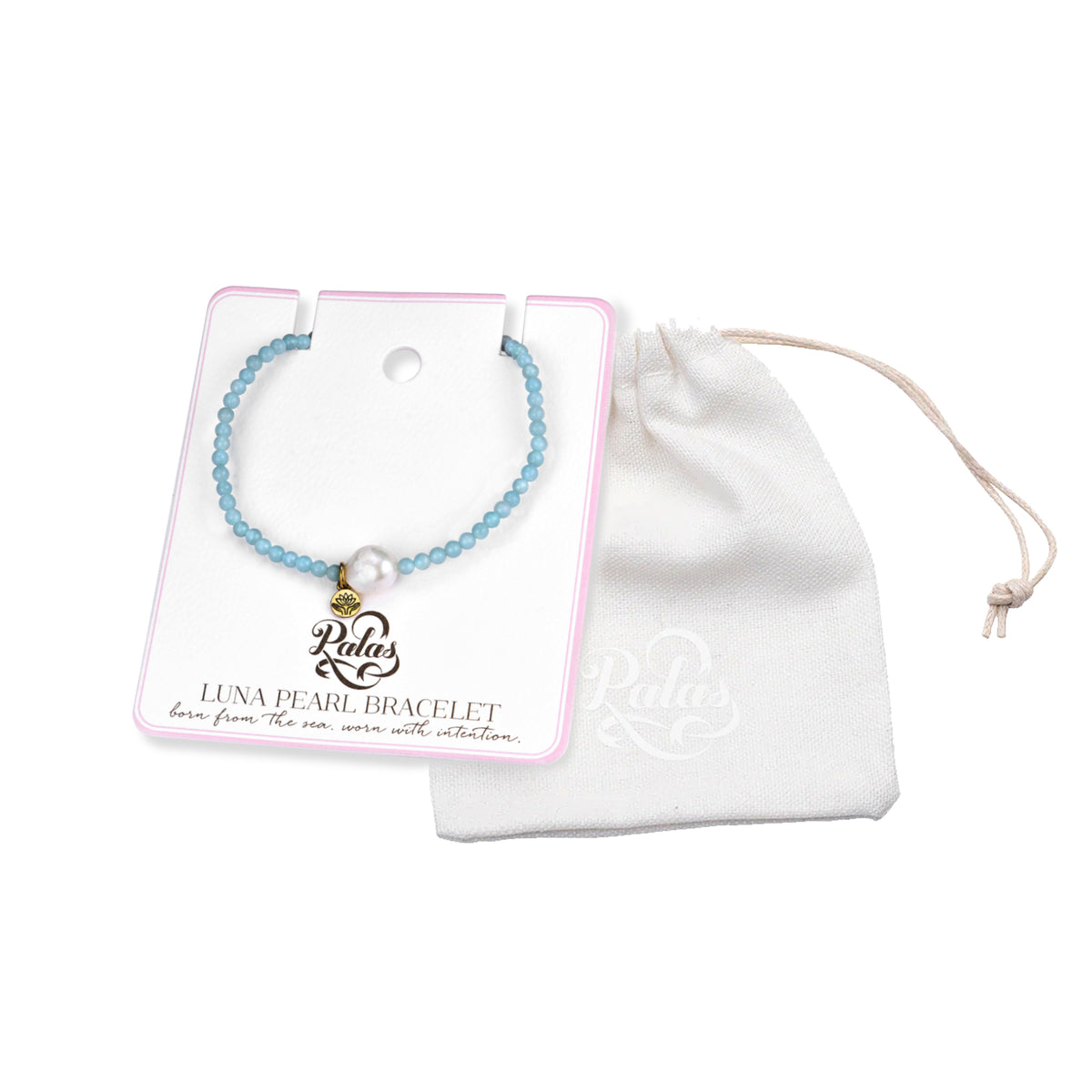 Amazonite 'truth' luna pearl bracelet