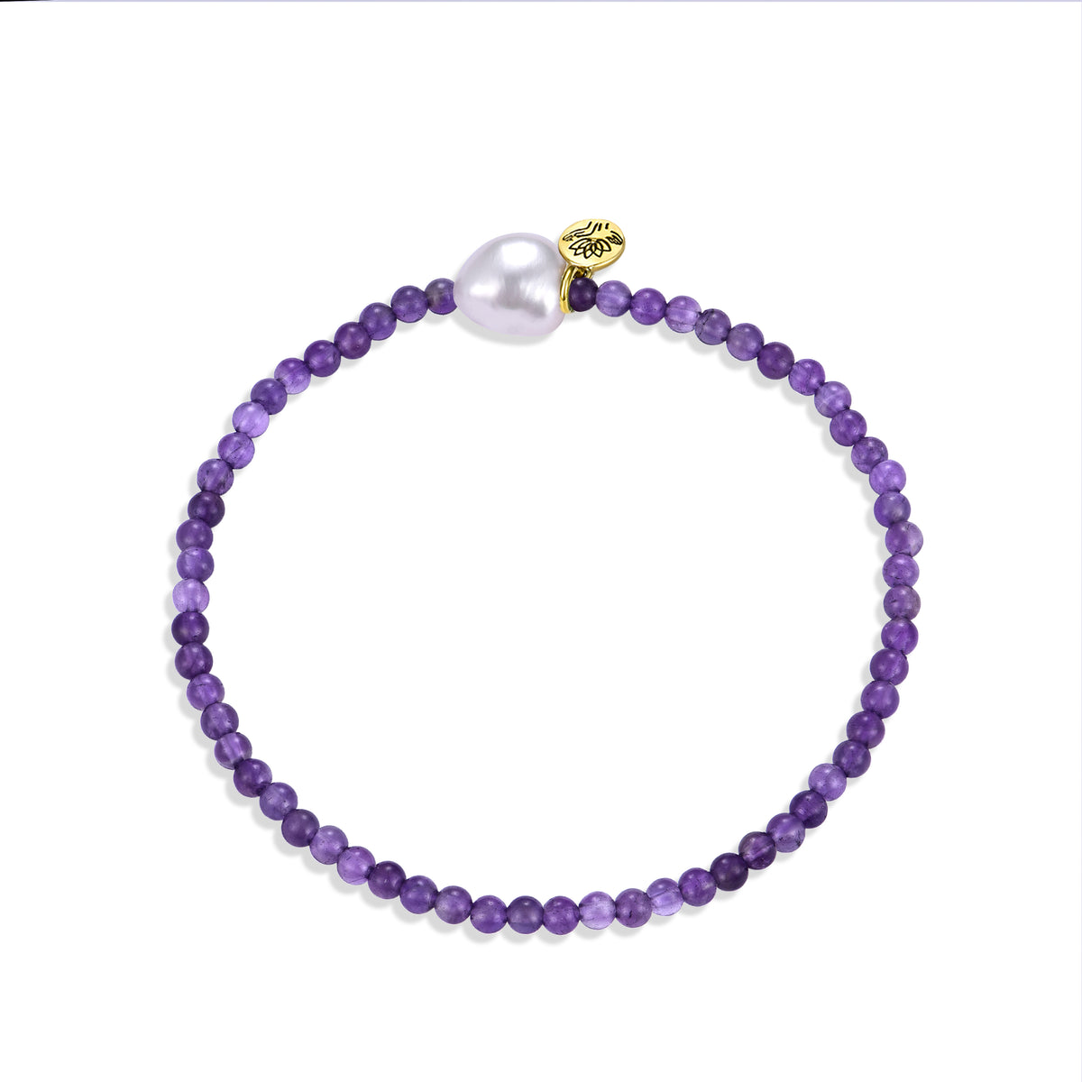 Amethyst 'protection' luna pearl bracelet