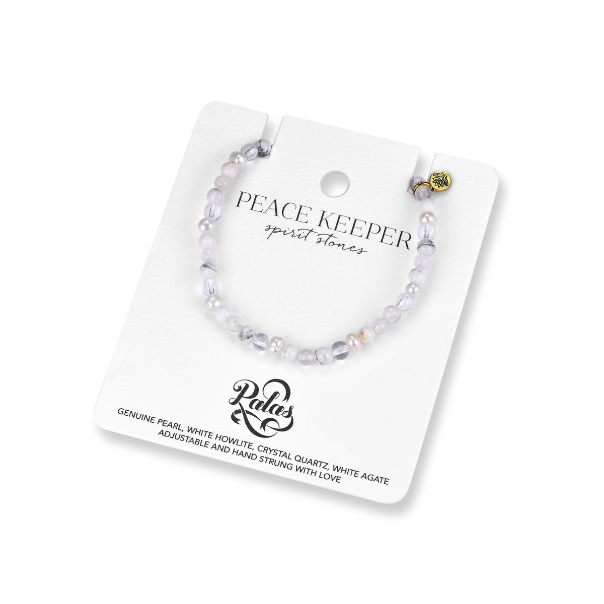 Pearl 'peace keeper' spirit stones bracelet small (4mm)