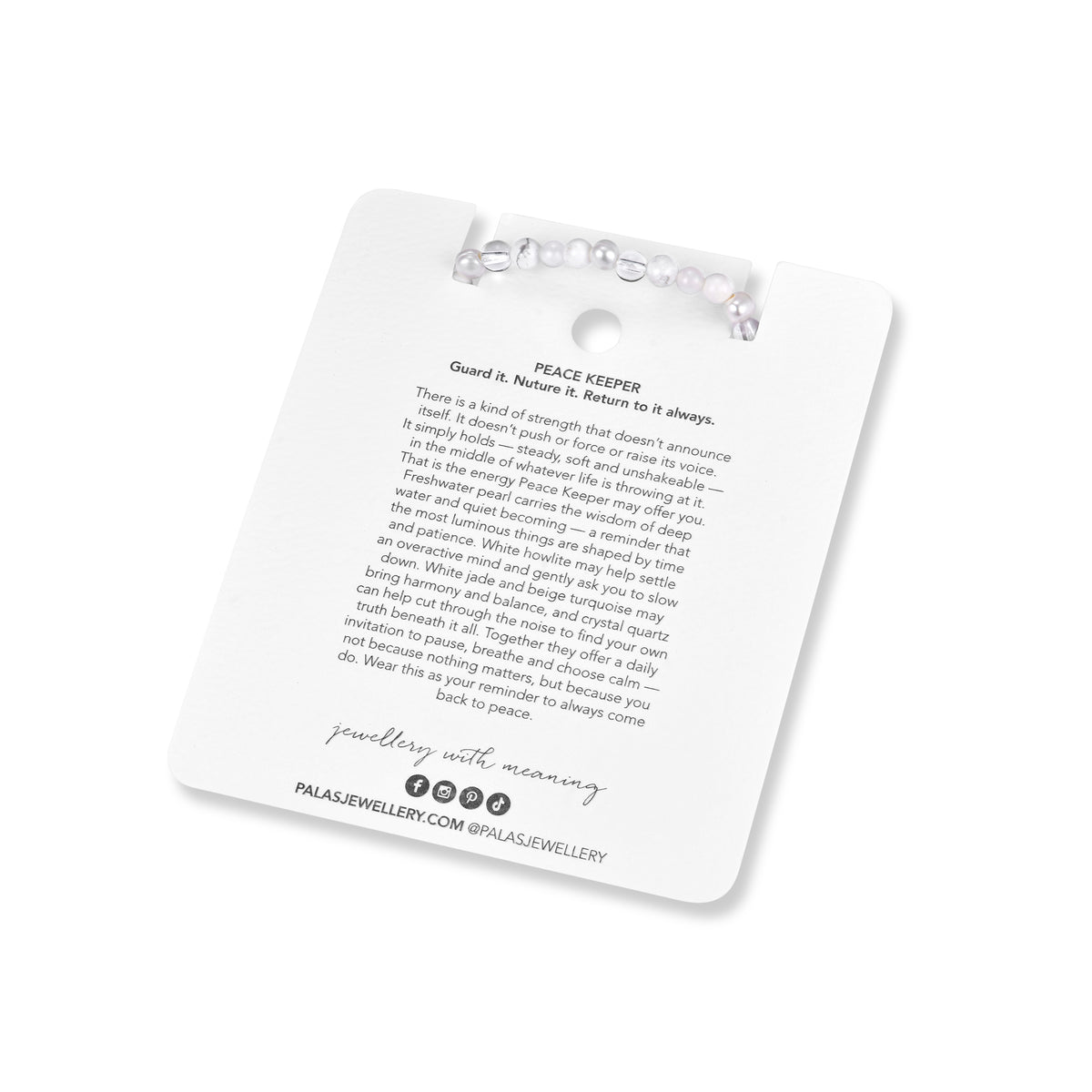 Pearl 'peace keeper' spirit stones bracelet small (4mm)