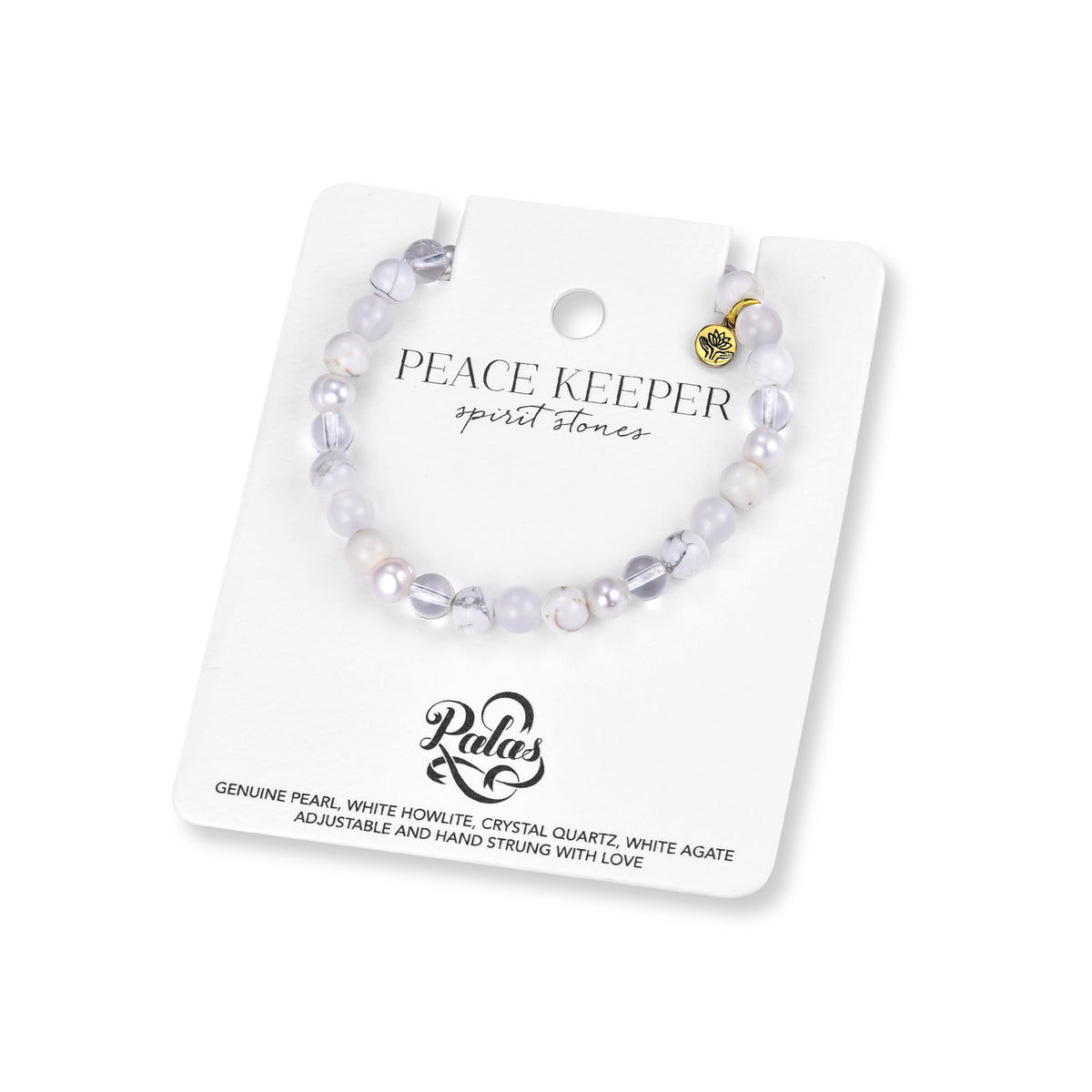 Pearl 'peace keeper' spirit stones bracelet medium (6mm)