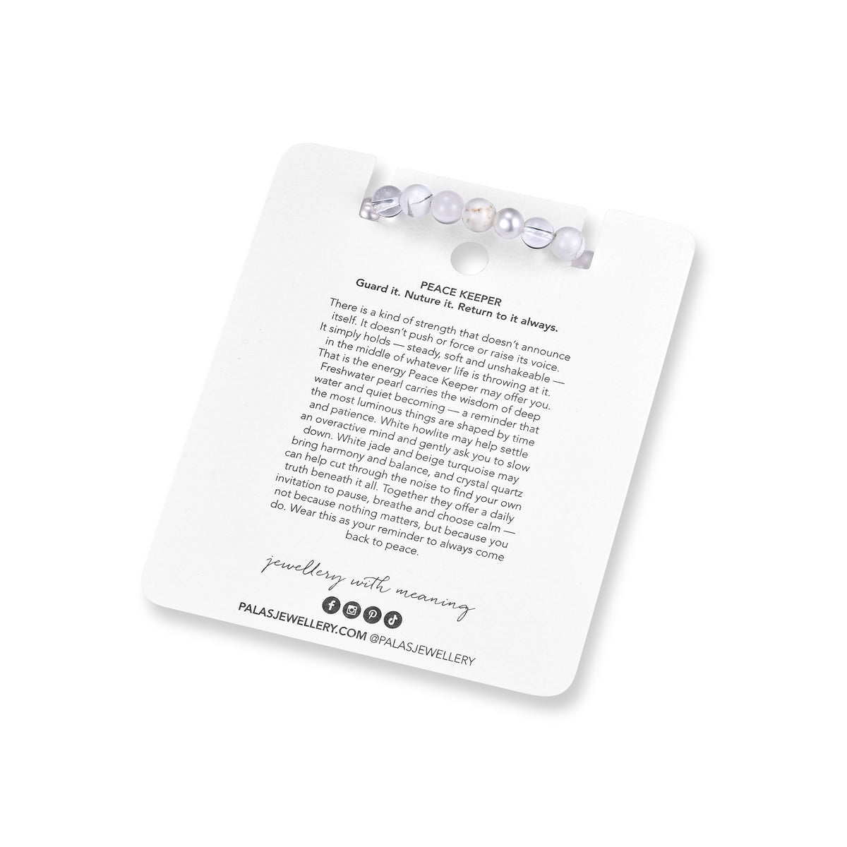 Pearl 'peace keeper' spirit stones bracelet medium (6mm)