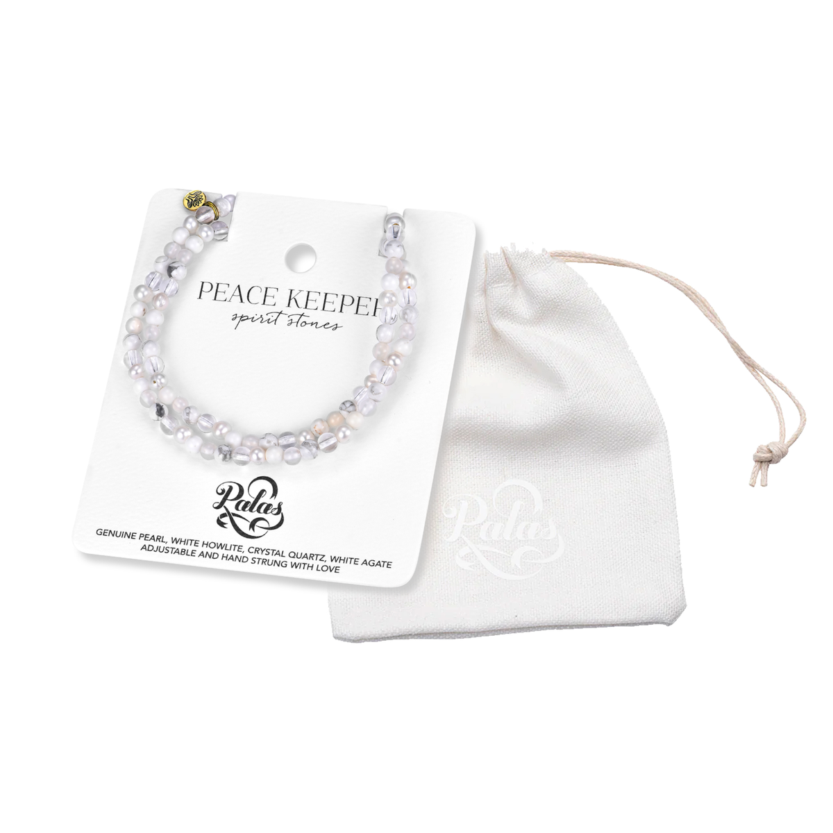 Pearl 'peace keeper' spirit stones necklace