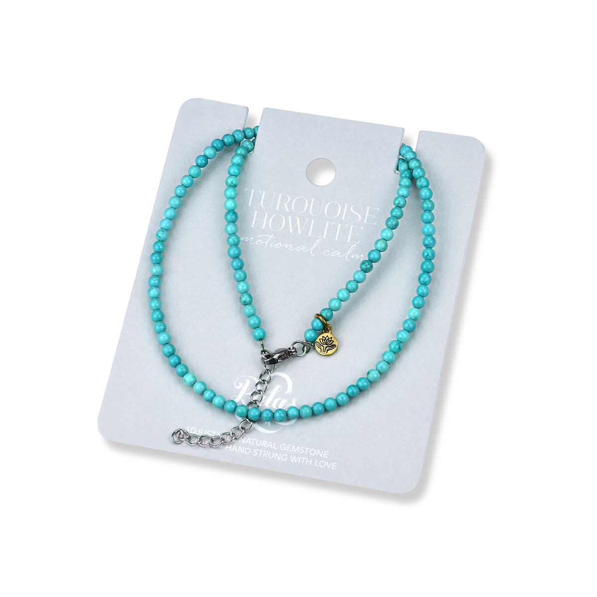 Turquoise Howlite 'emotional calm' healing gem necklace