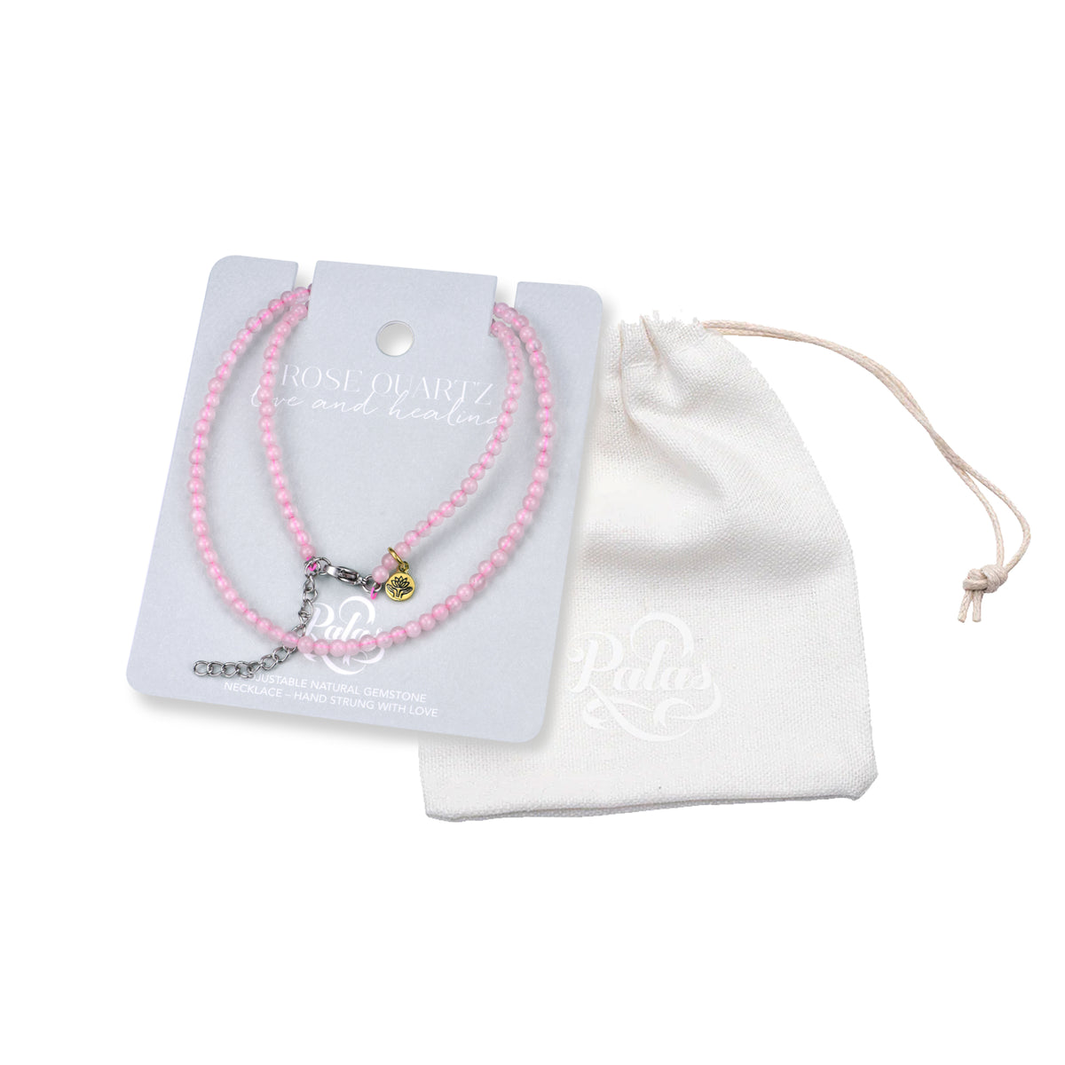 Rose Quartz 'love & healing' healing gem necklace