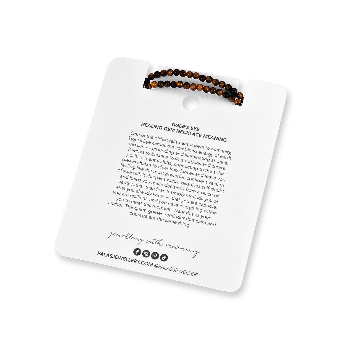 Tiger's Eye 'courage & protection' healing gem necklace