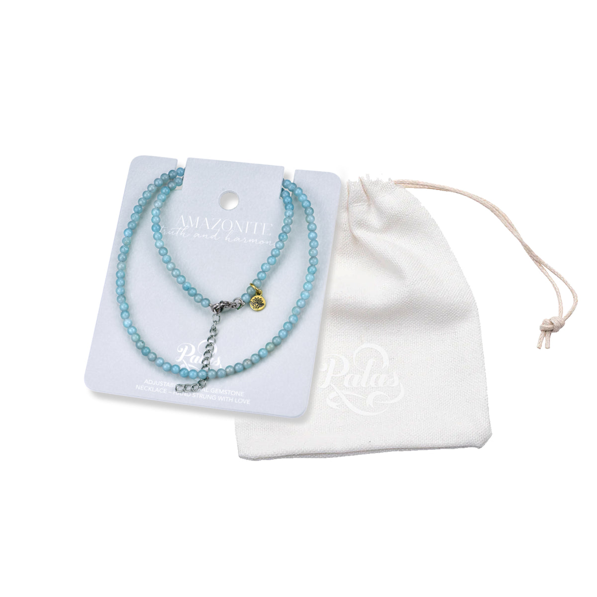 Amazonite 'truth & harmony' healing gem necklace