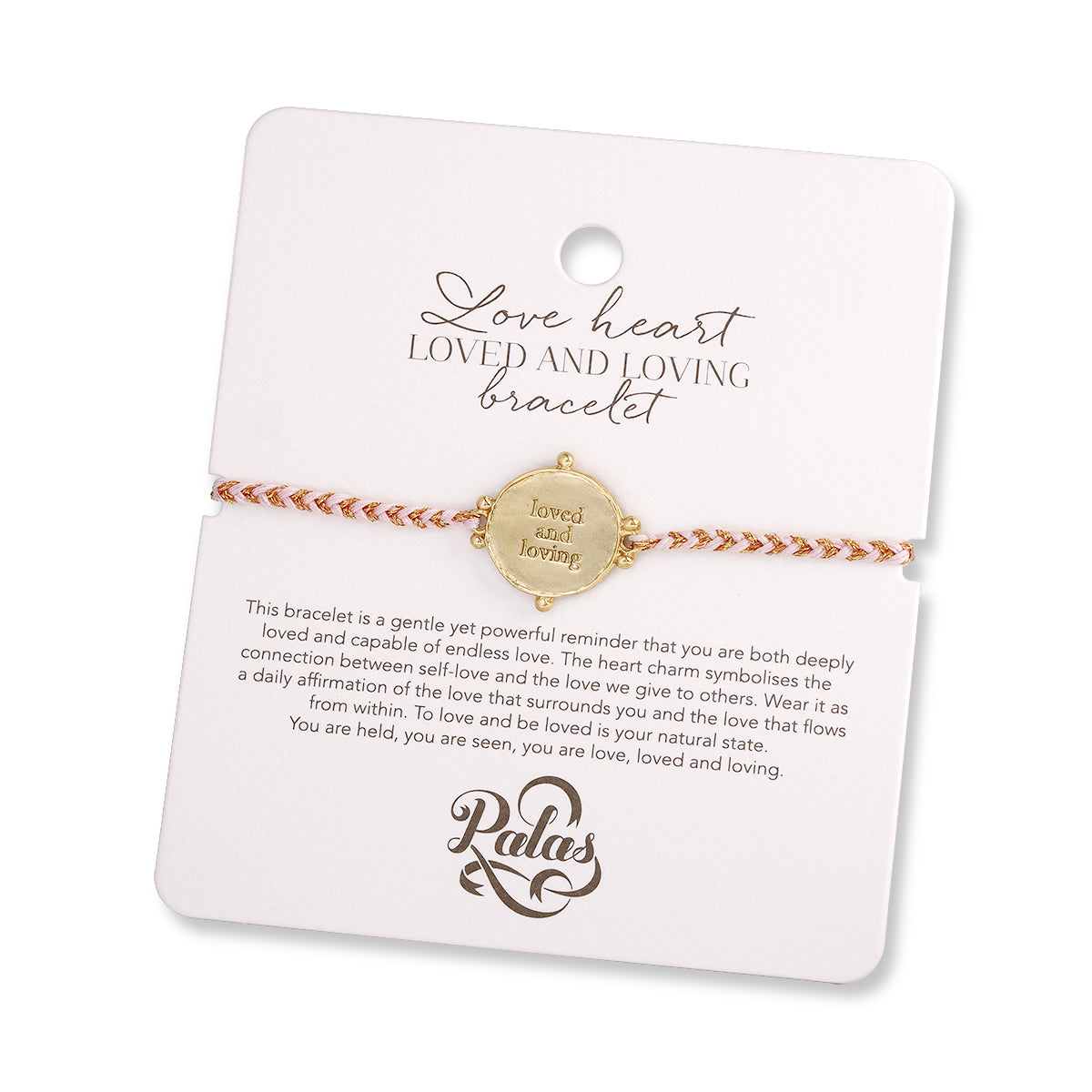 Love heart ‘loved and loving’ bracelet