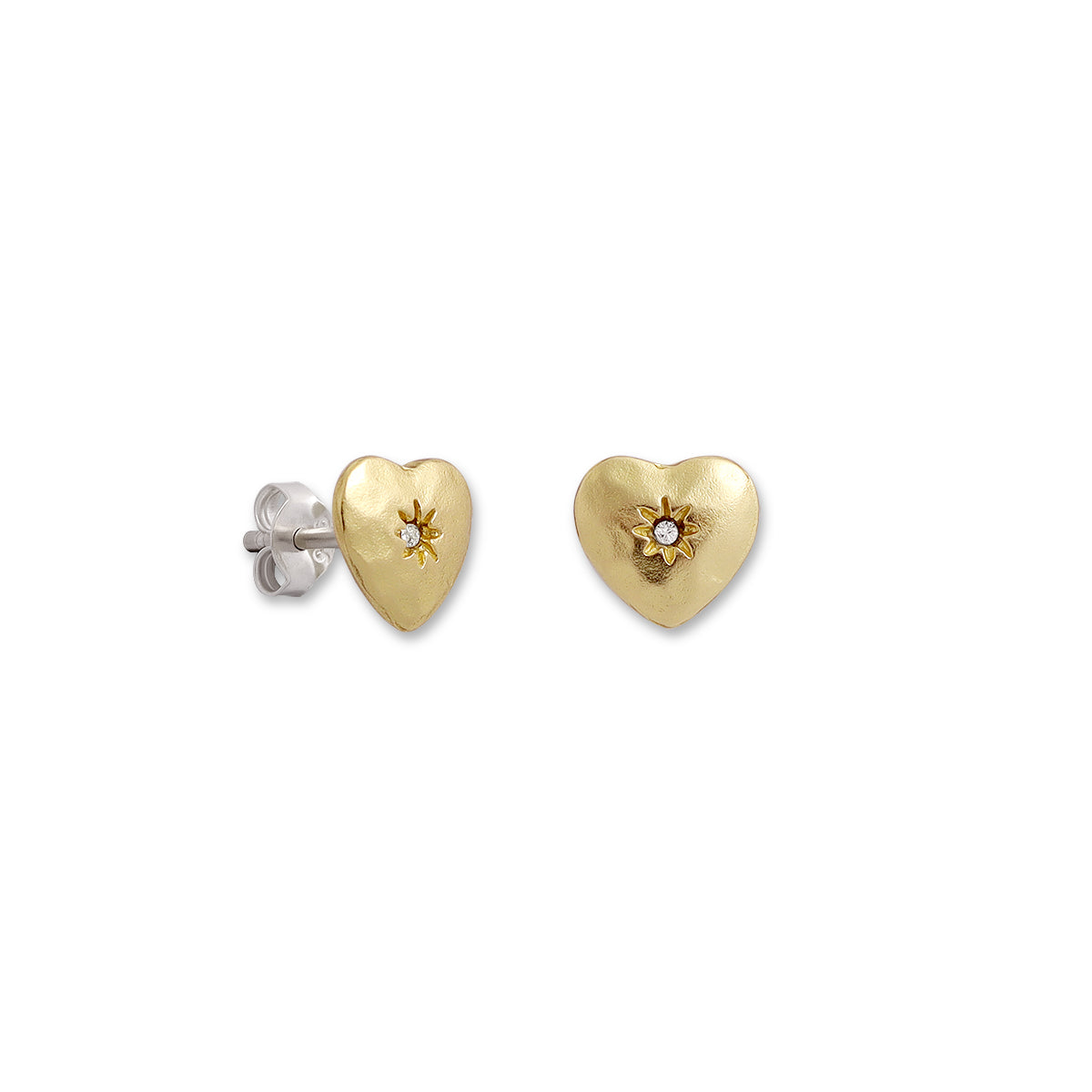 Little light love heart stud earrings