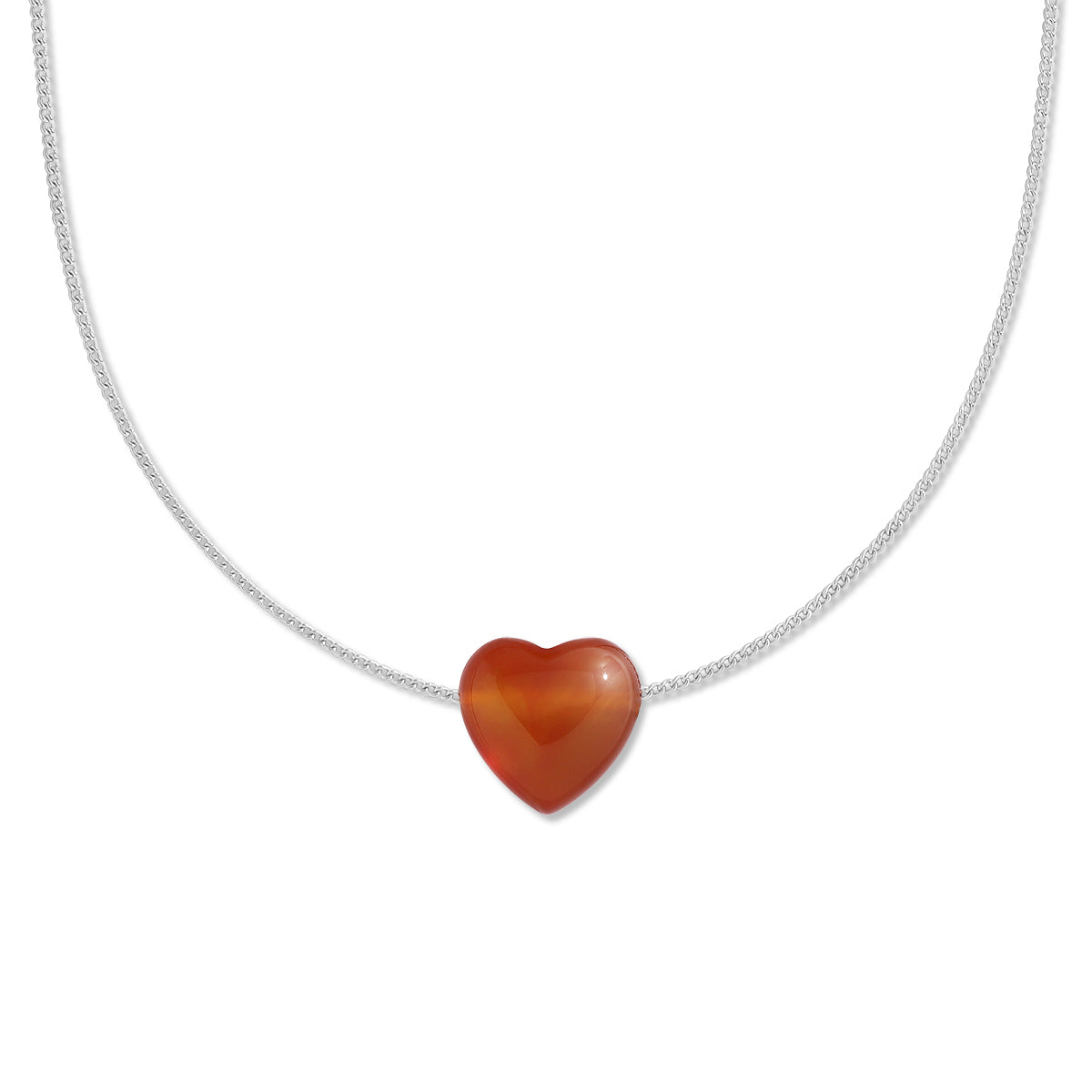 Carnelian ‘energy’ heartstone necklace