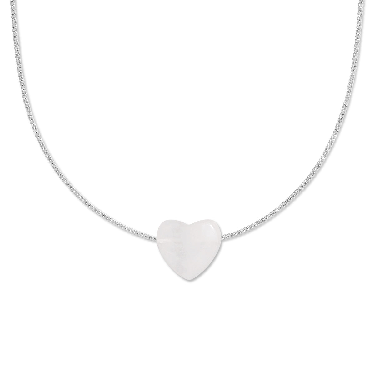 Crystal Quartz ‘healing’ heartstone necklace