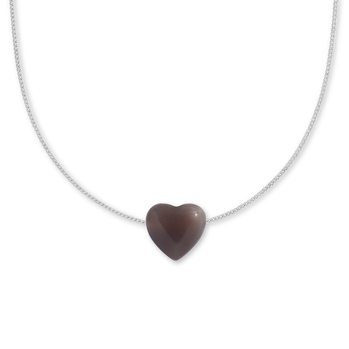 Grey Onyx ‘calming’ heartstone necklace
