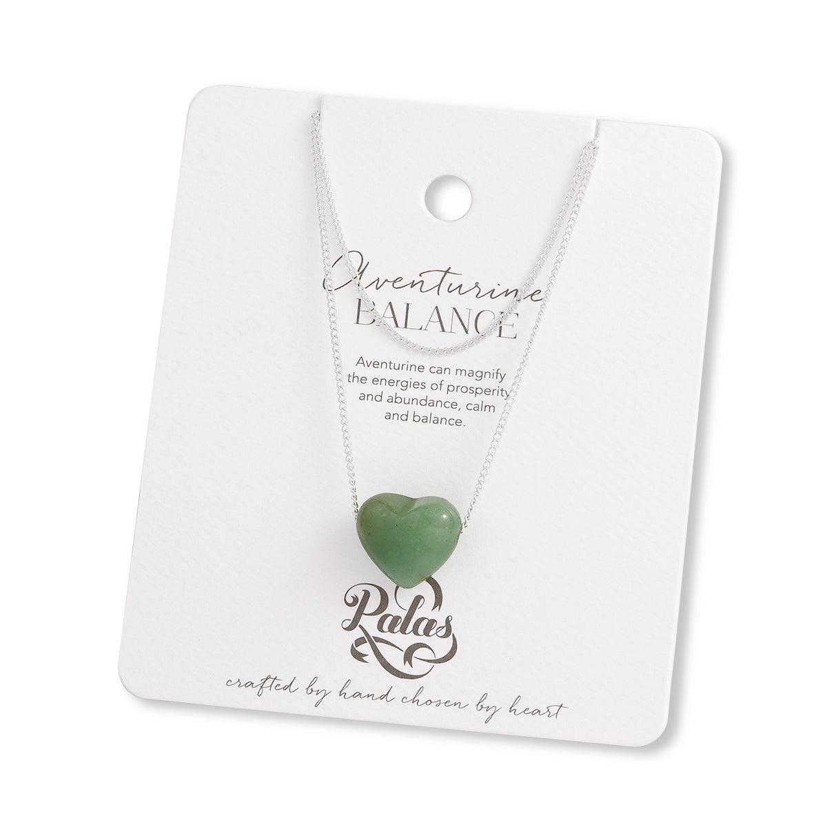 Aventurine 'balance' heartstone necklace
