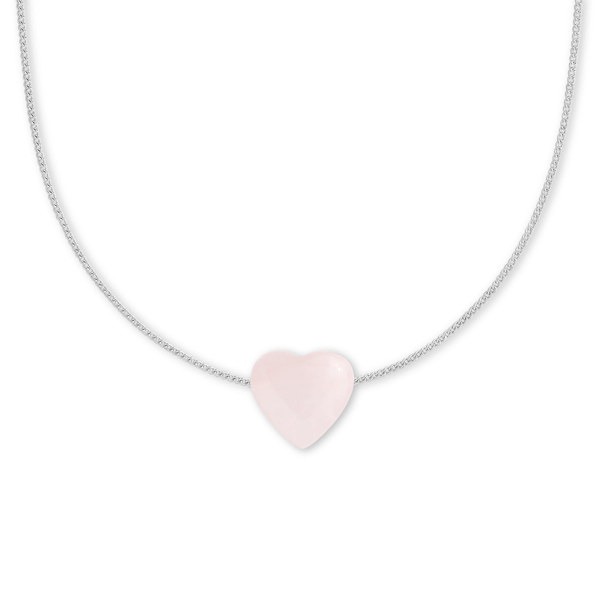 Rose Quartz ‘love’ heartstone necklace