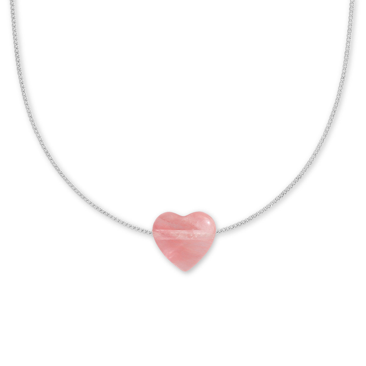 Strawberry Glass ‘self-love’ heartstone necklace