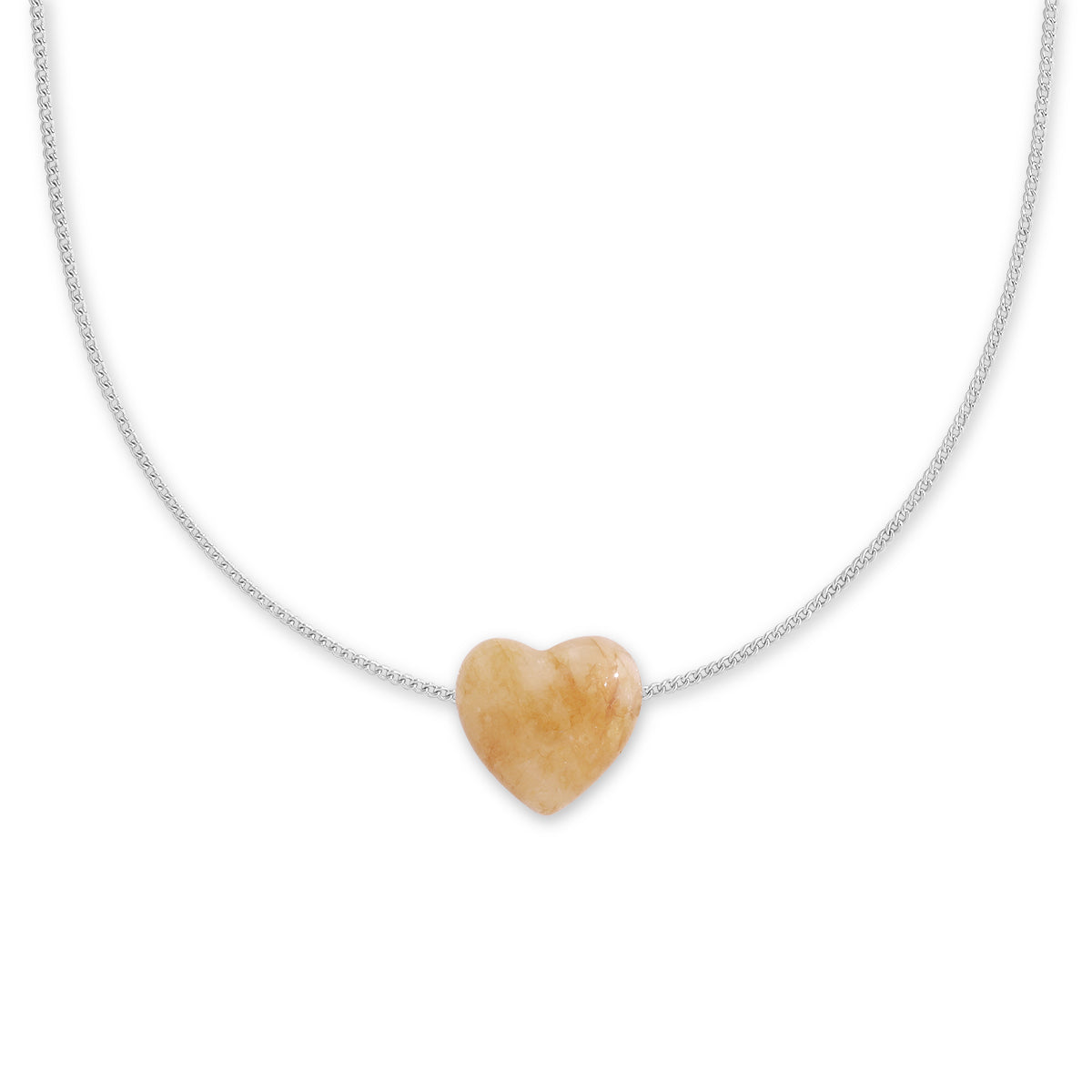 Yellow Jade ‘joy’ heartstone necklace