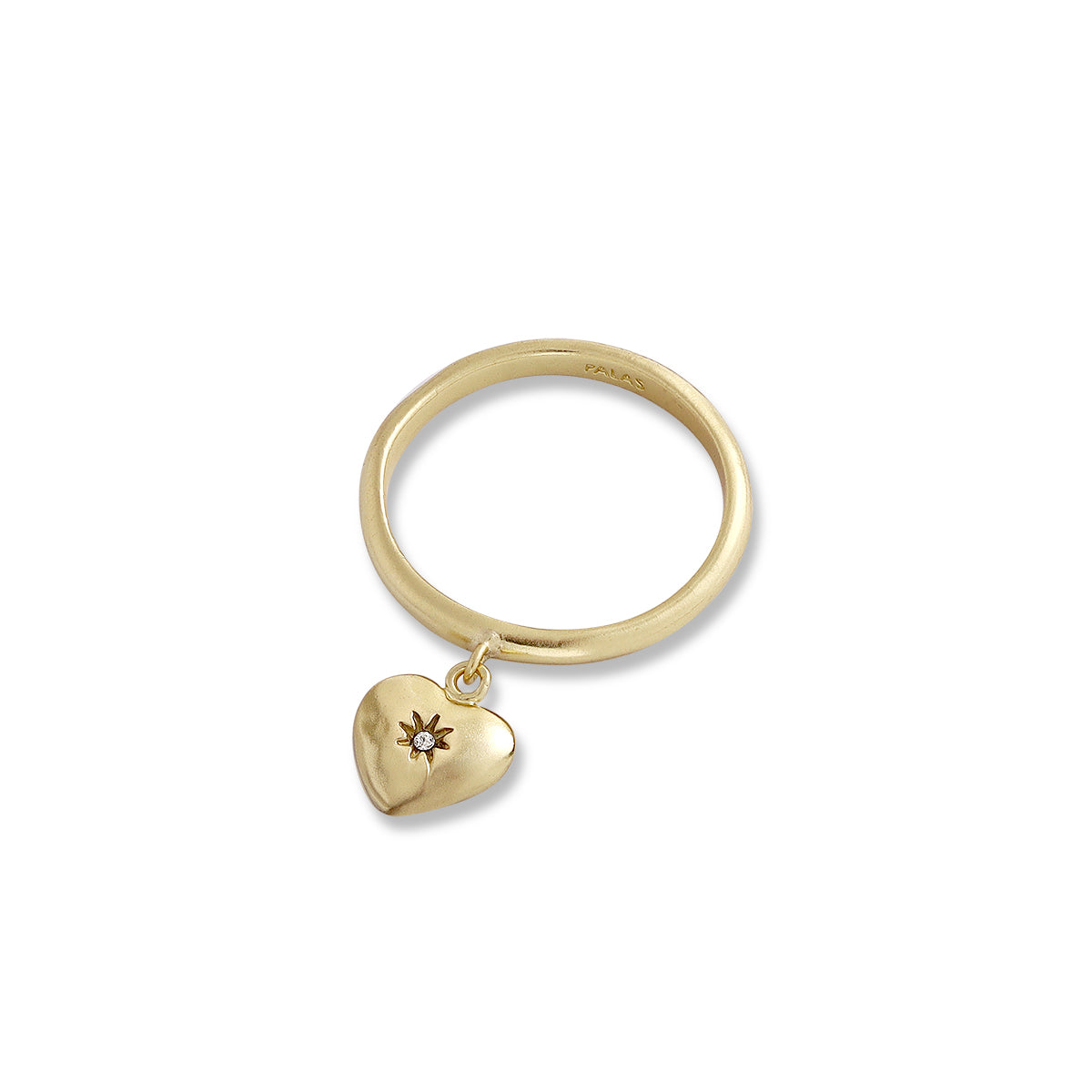 Free spirit love heart charm ring