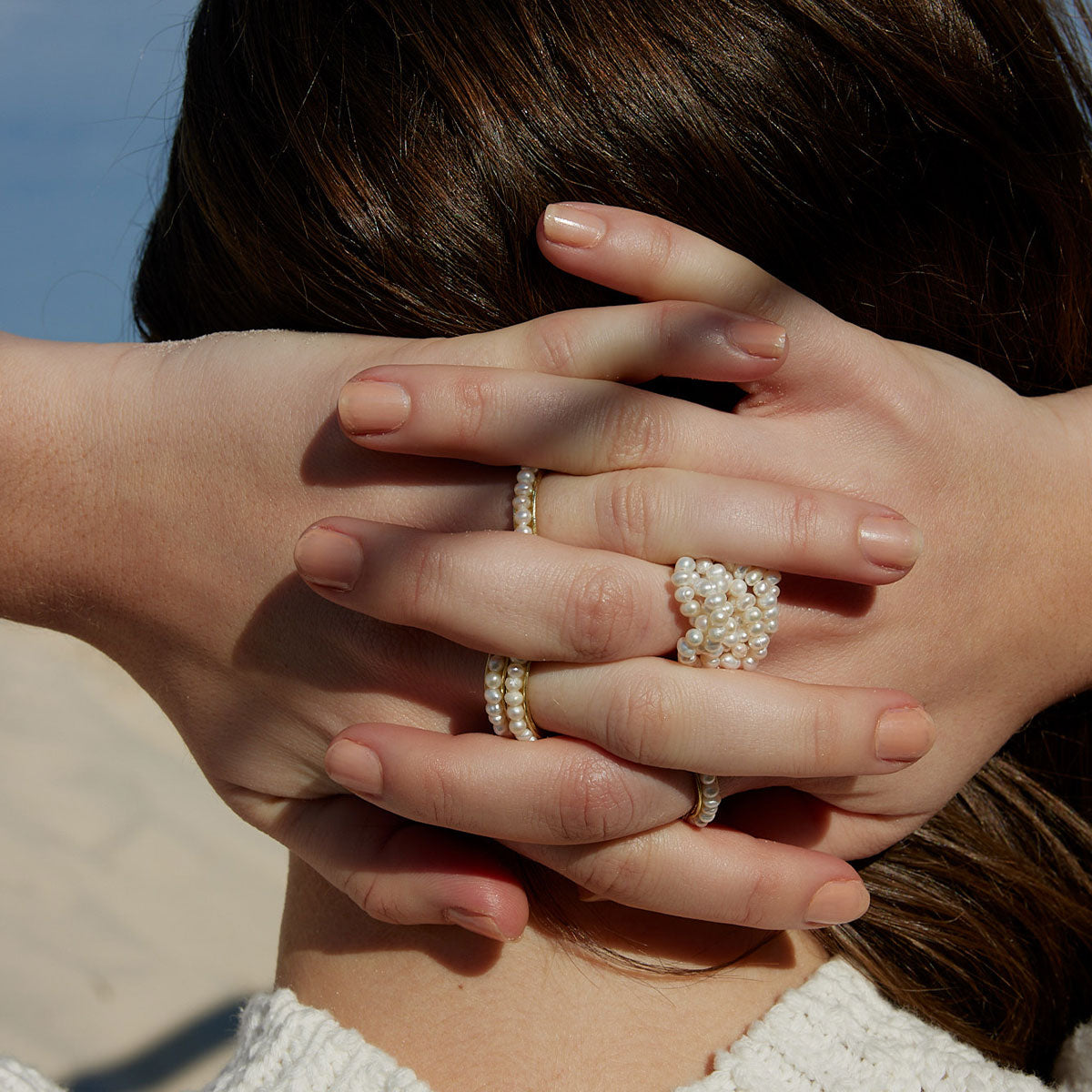 Eternity pearl ring