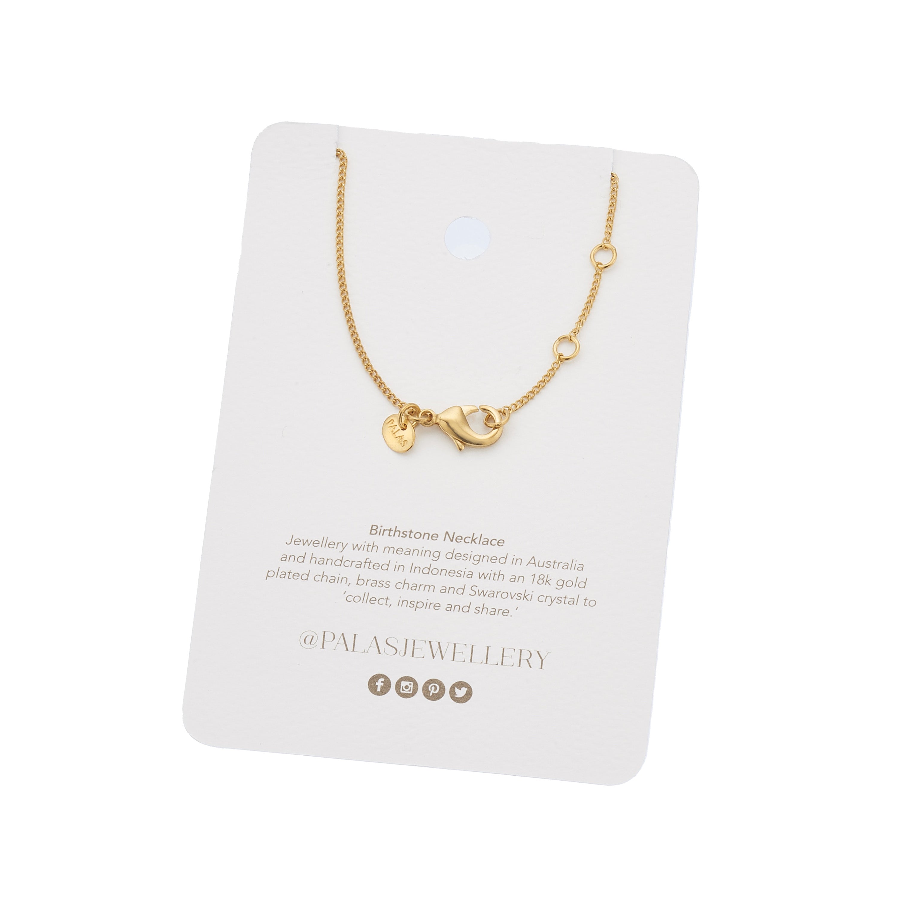 December blue topaz birthstone necklace 18k gold plated