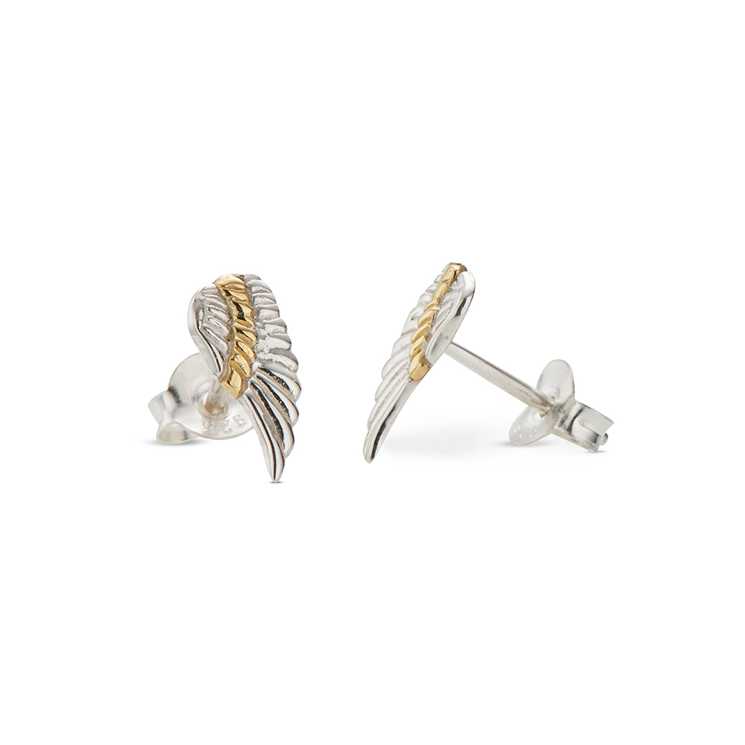 Angel wing stud earrings