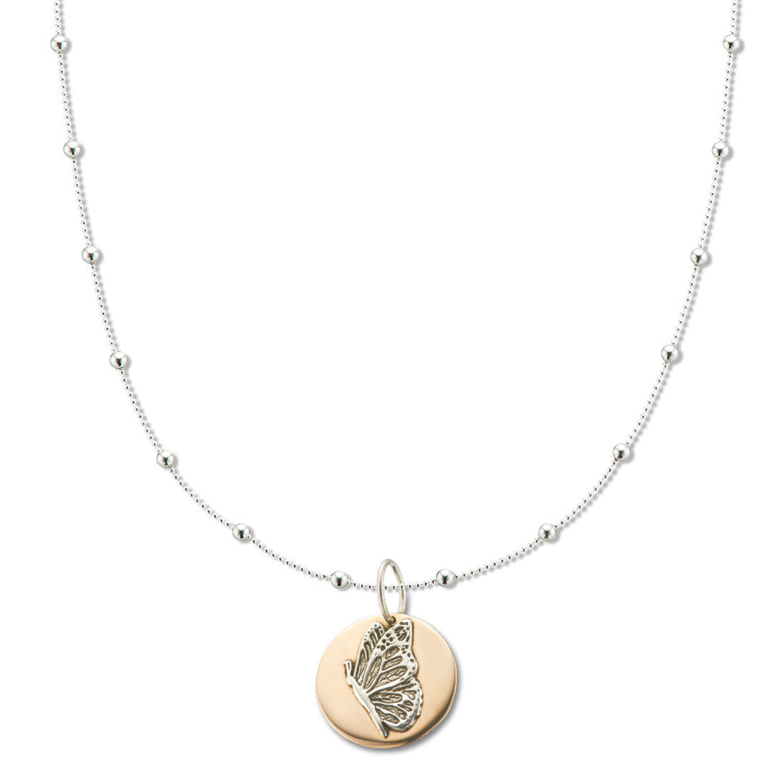 Silver fine ball bead chain necklace