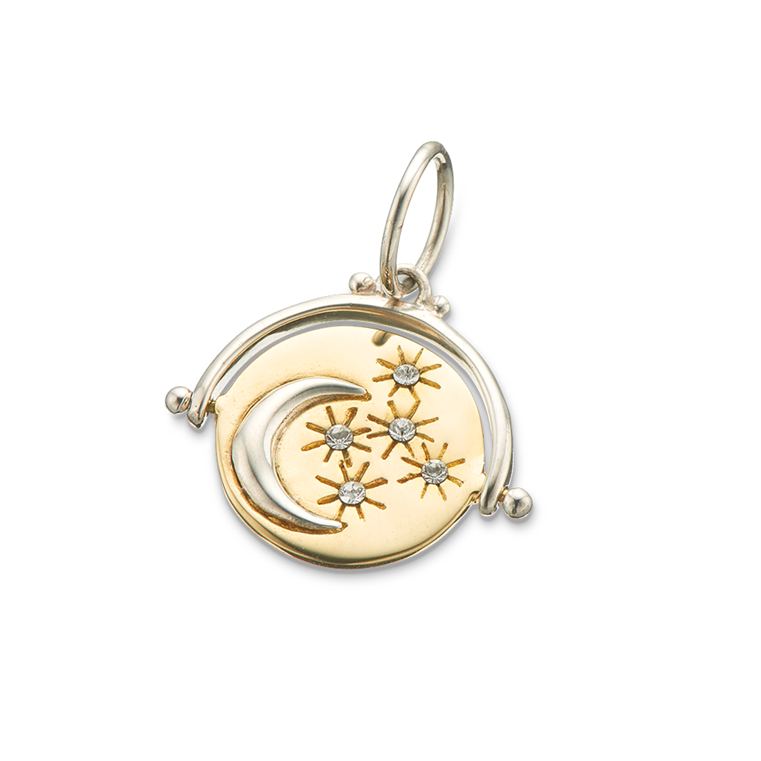 Live by the sun love by the moon spinner charm
