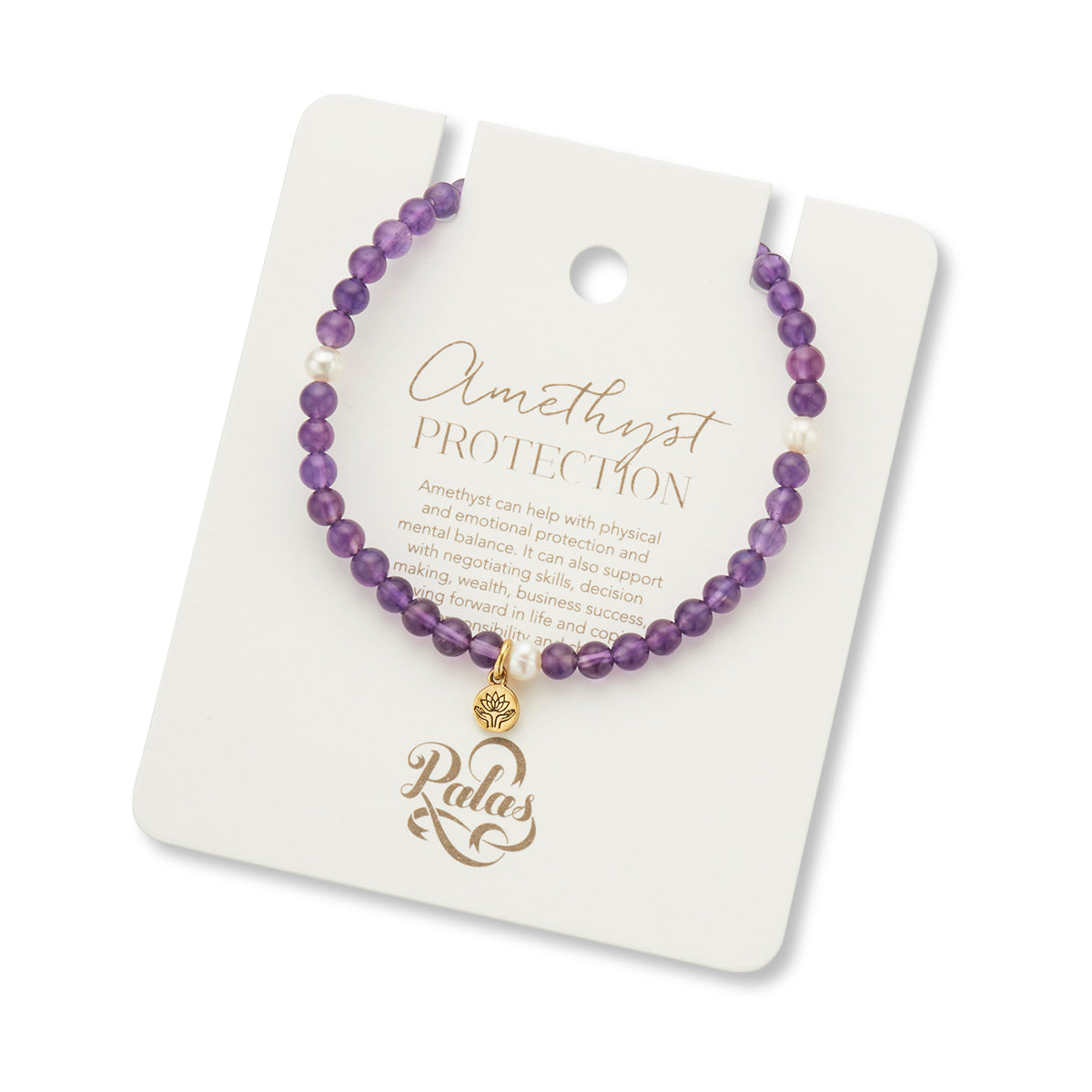 Amethyst & pearl prosperity gem bracelet