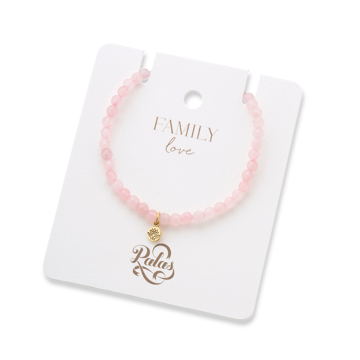 Family love rose quartz gem bracelet