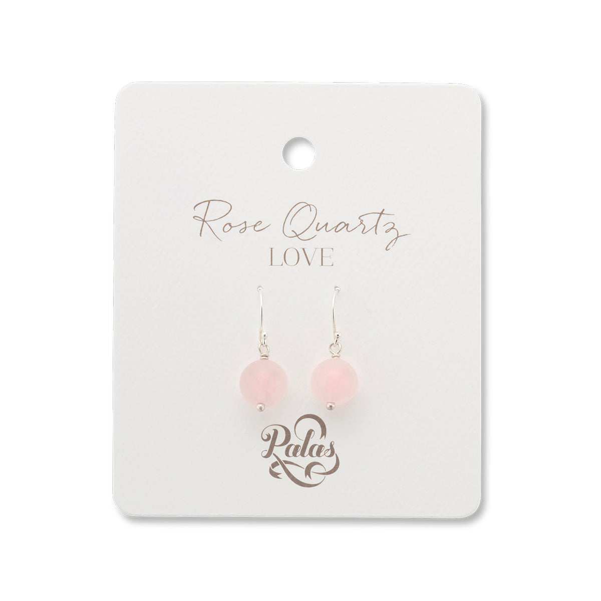 Rose quartz healing gem earrings