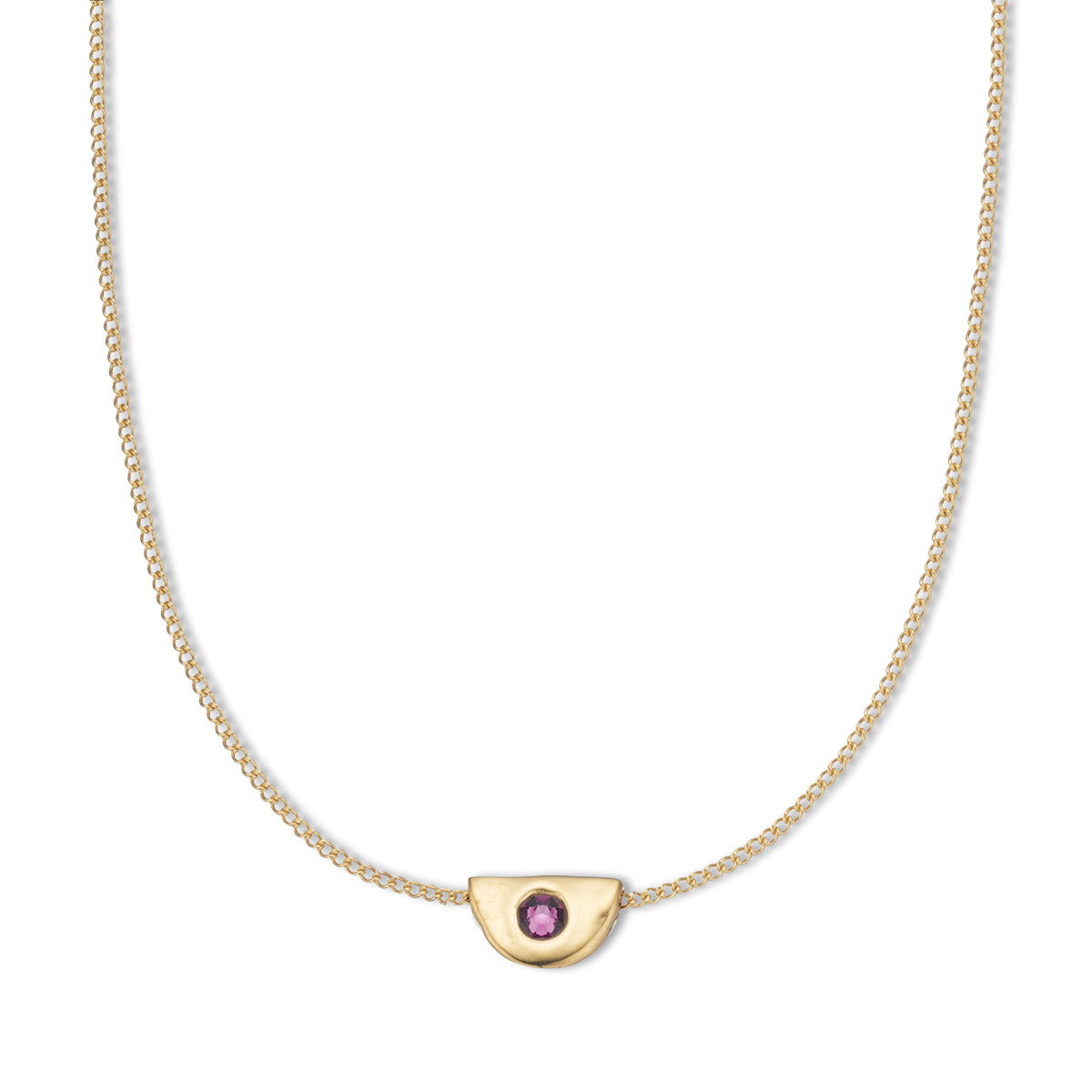February amethyst birthstone necklace 18k gold plated