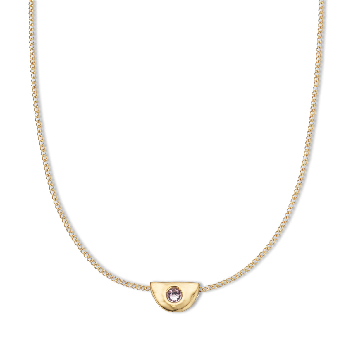 June Alexandrite birthstone necklace 18k gold plated