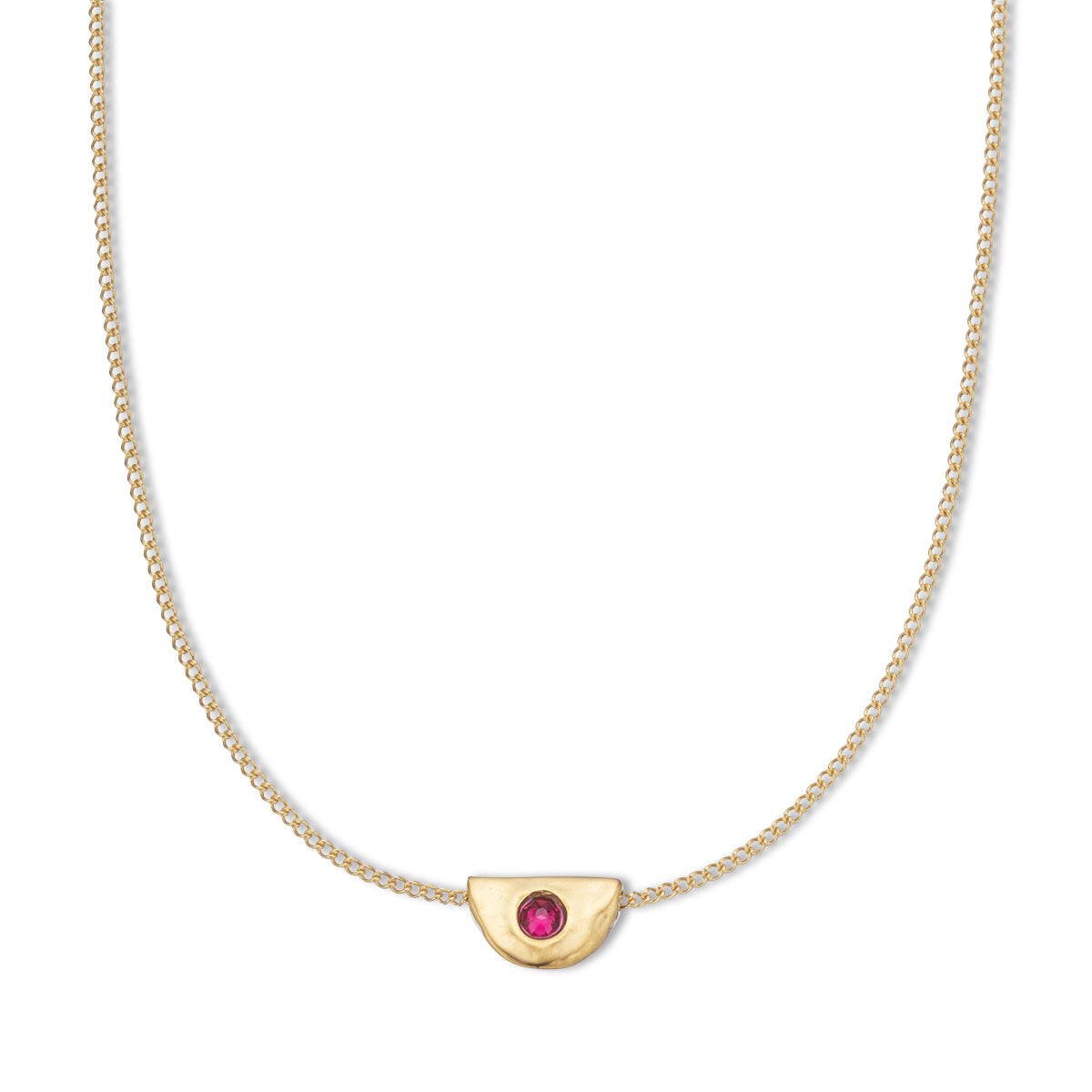July ruby birthstone necklace 18k gold plated