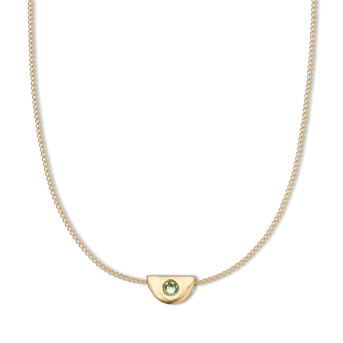 August peridot birthstone necklace 18k gold plated