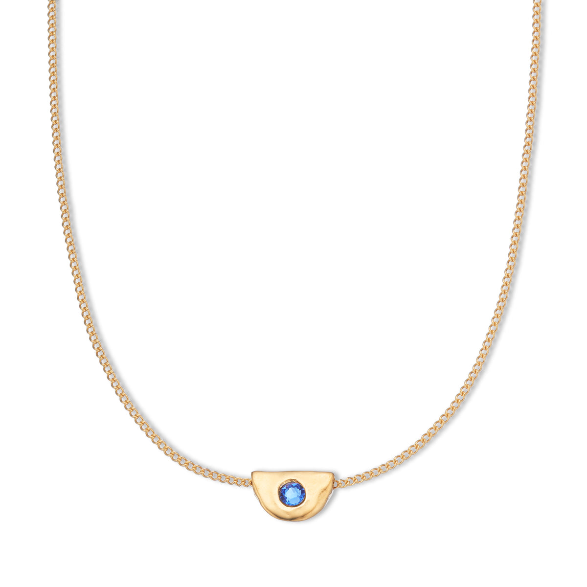 September sapphire birthstone necklace 18k gold plated