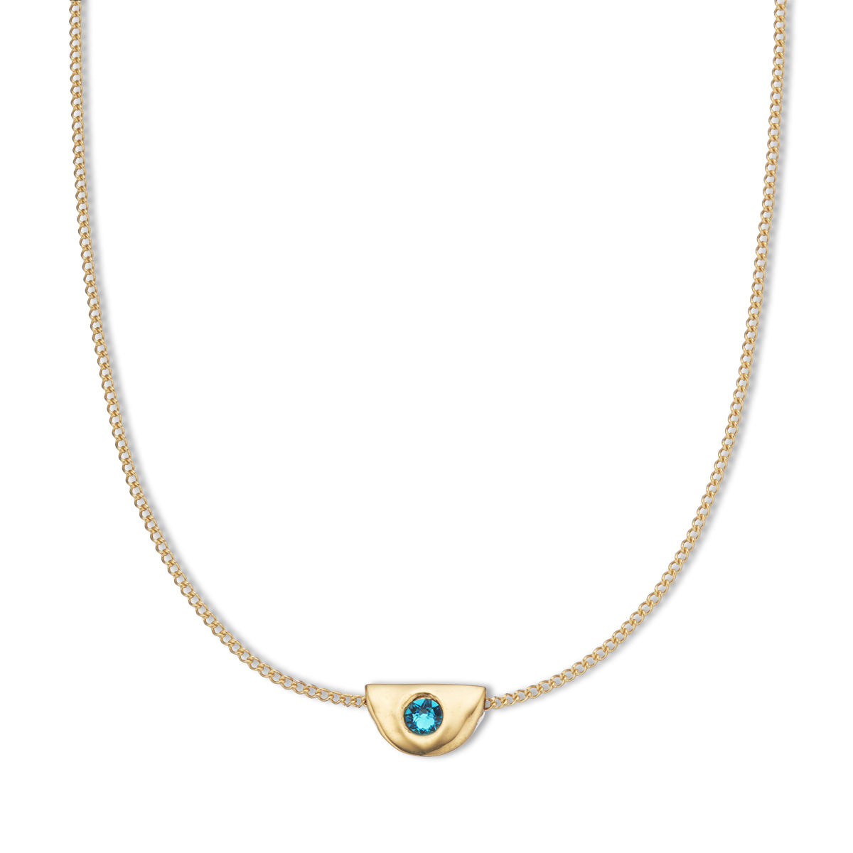 December blue topaz birthstone necklace 18k gold plated