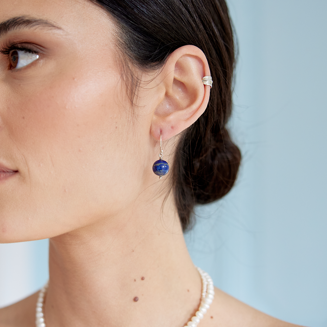 Lapis lazuli healing gem earrings