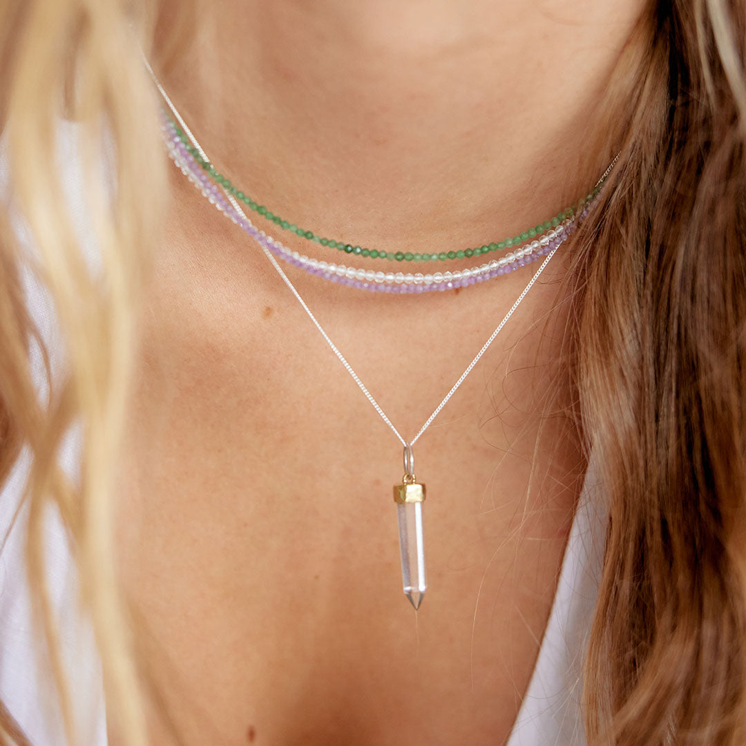 Crystal Quartz empower gem necklace